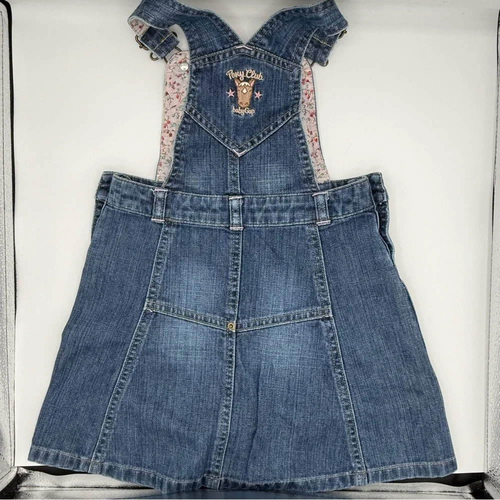 Baby GAP Blue Denim Kids Overalls Denim Dress, Size 4T Y2K Vintage